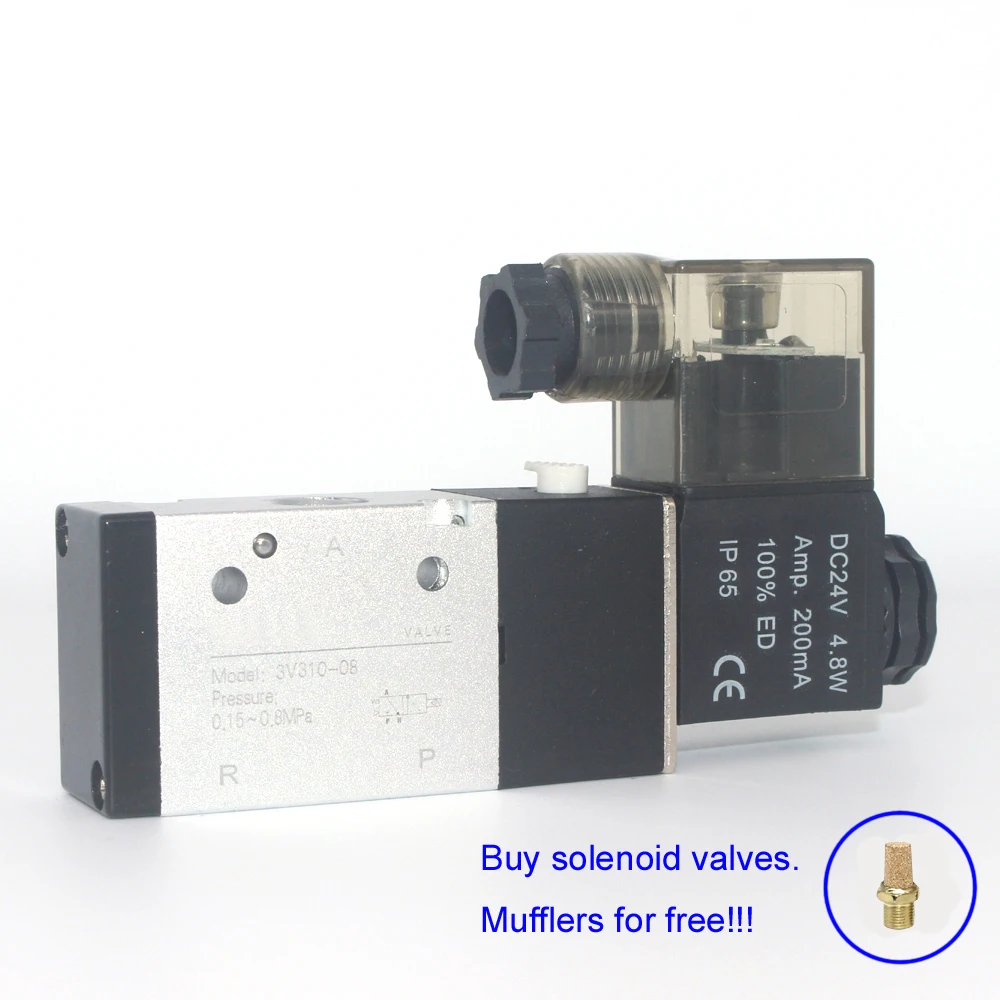 

3V310-10 Pneumatic Electromagnetic Solenoid Valve 3 Way 2 Position Control Air Gas Magnetic Valve 12V 24V 110V 220V Coil Volt