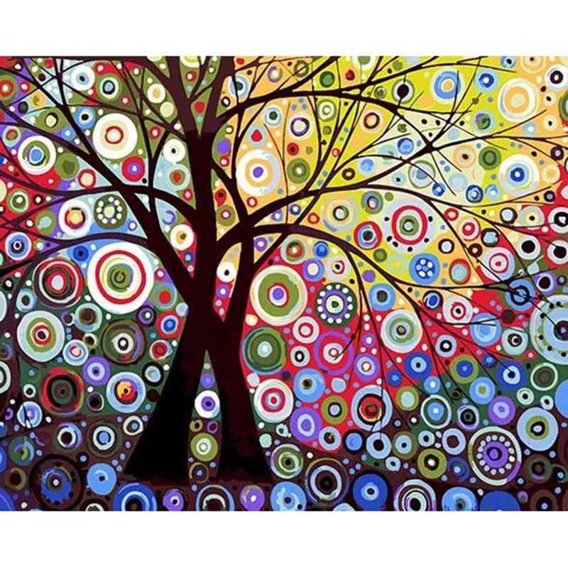 

2019 Colorful Dream Tree Landscape DIY Painting By Numbers Kits Paint On Canvas