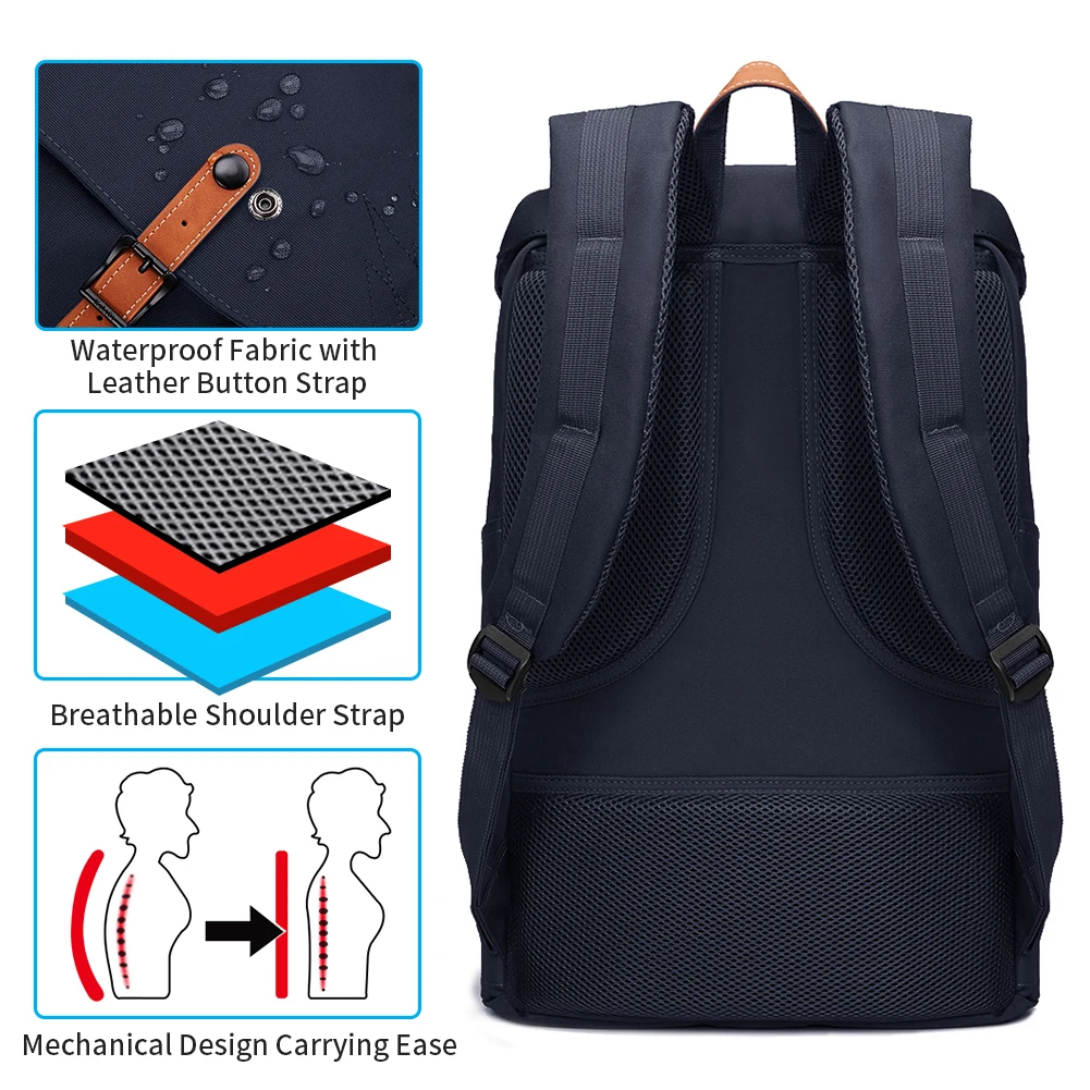 KALIDI рюкзак для путешествий для мужчин и женщин, рюкзак для ноутбука 15,6 ''17,3'', мужской Большой Вместительный ранец, туристический ранец, школьный