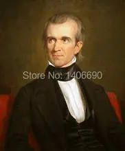 TOP art work -Christmas present # USA America President James K. Polk -36″ inch -handpaint oil painting on canvas-