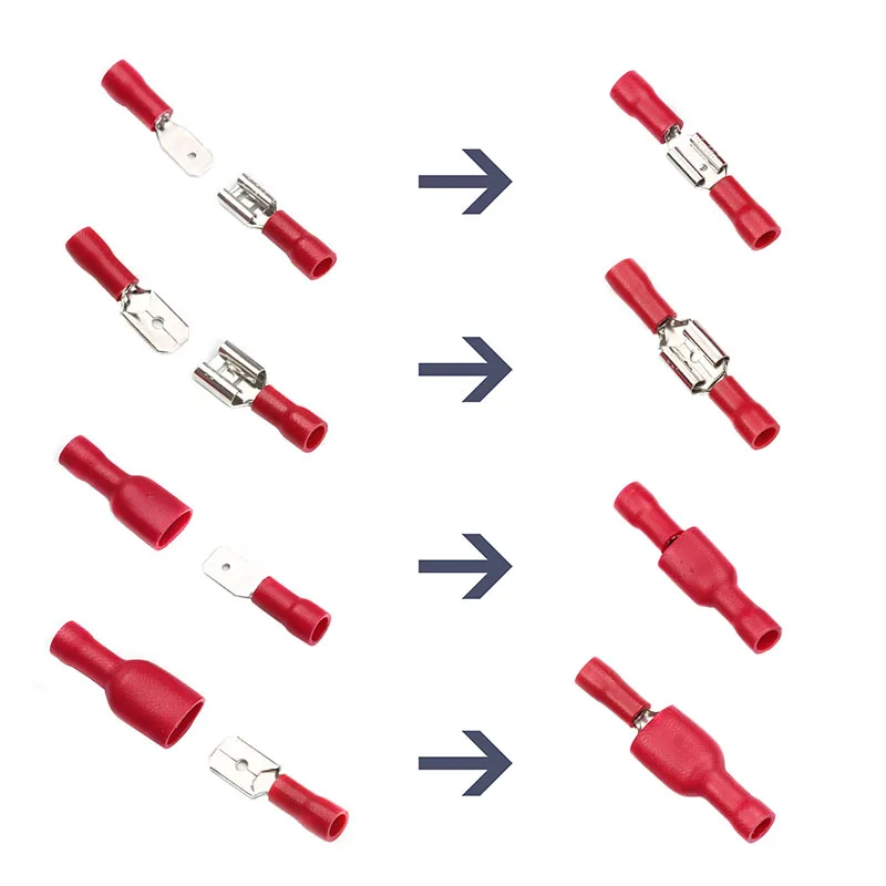 140 шт холодной прессовки обжимные клеммные разъемы изолированный провод и кабельный Соединительный терминал красный и синий комплект