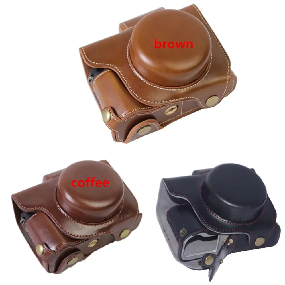 

Luxury Camera Pu Leather Case bag For Canon PowerShot G1XIII Mark III Canon G1X 3 With Storage Bag Strap Bottom Opening Case