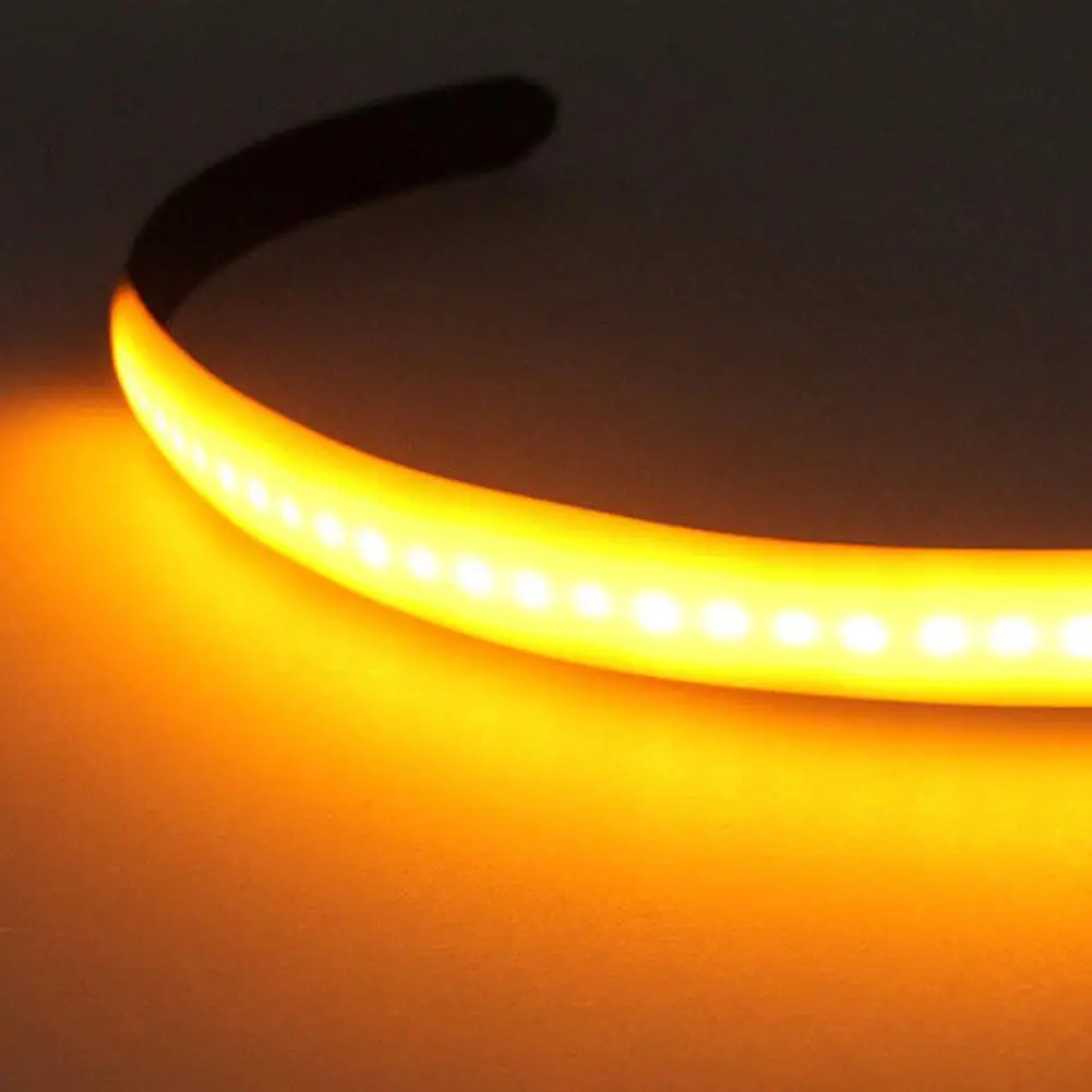 Treyues 1pc Amber LED Motorcycle Fork Light 120 Degree Viewing Angle Turn Signal Light Strip For Clean Custom Look