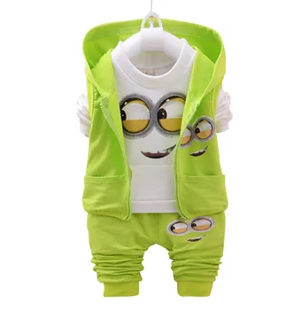 

New Girls Spring Fall Cotton Set Children's Cartoon Sports Hoodies+Pants+Shirt 3pcs Sets Boys Sweatshirts Casual Suits Clothing