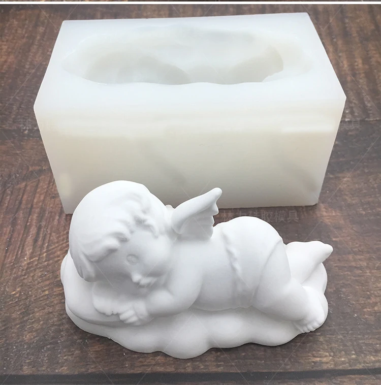 Cute angel 3D angels Baby girl with wing silicone mold silicone mould
