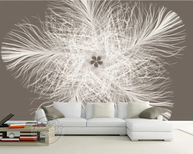 Online Modern Photo Wallpaper Elegant Feather Custom Image