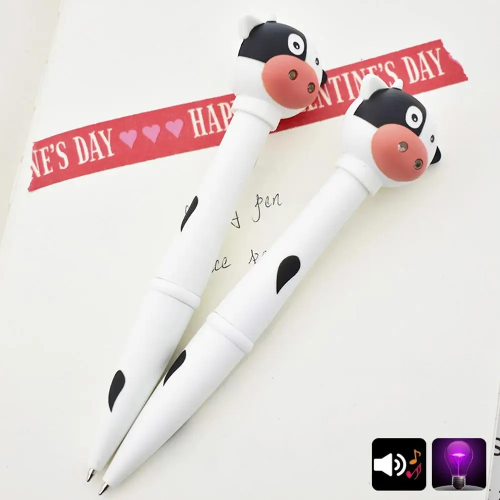 

Creative Cow Duck Giraffe Electronic Pen LED Light Animal Sound Kids Pen Gift Top Selling