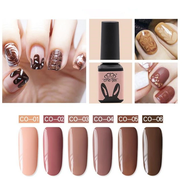 Nouvelle Mode Nude UV Nail Gel Polonais Beige Vernis Gel polonais Café Brun Série Couleurs Nail