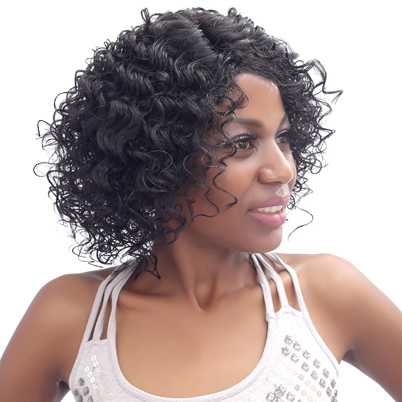 Women Wigs Short Hair Small Volumes Natural Black Fashion Sexy