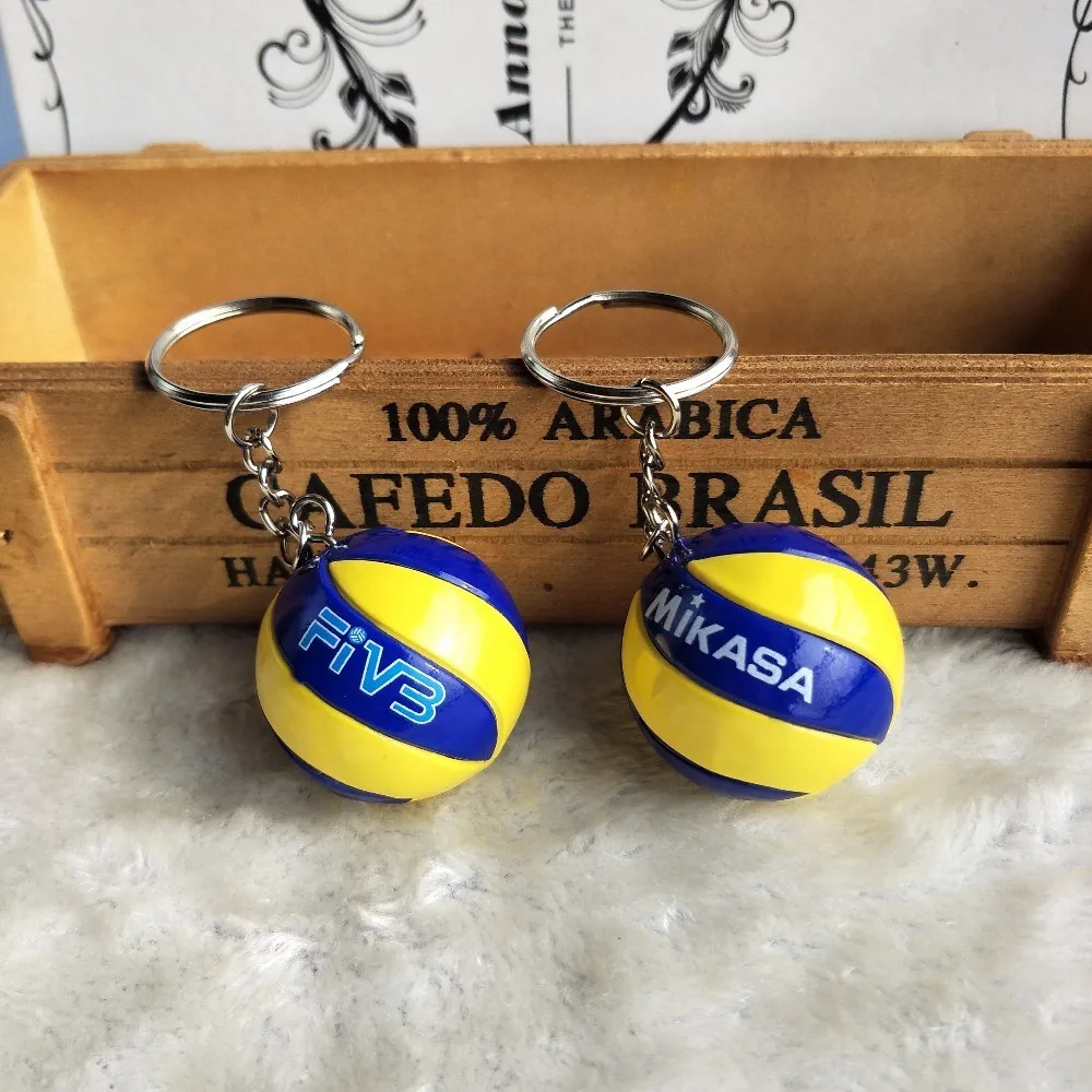 

3.8cm Mini PVC Volleyball Keychain Sport Key Chain Gift Car Ball Key Holder Ring For Sports Team For Men Women Keyring