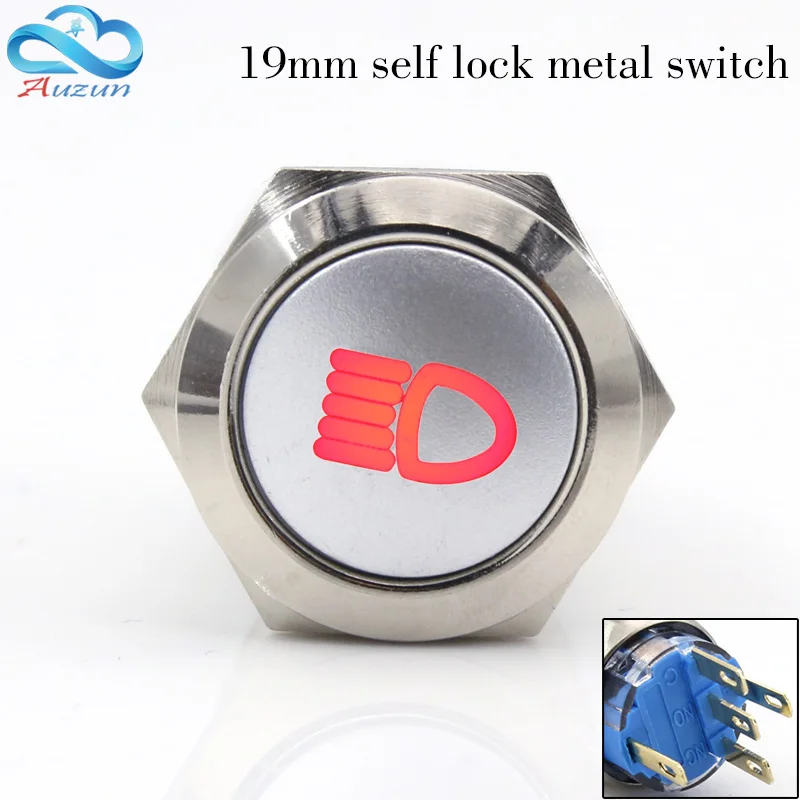 

Car heating button switch 19 mm self-lock metal button switch and copper nickel waterproof can be customized