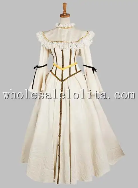 Бежевое благородное викторианское платье эпохи с шалью вечерние платья платье для косплея - Цвет: Многоцветный