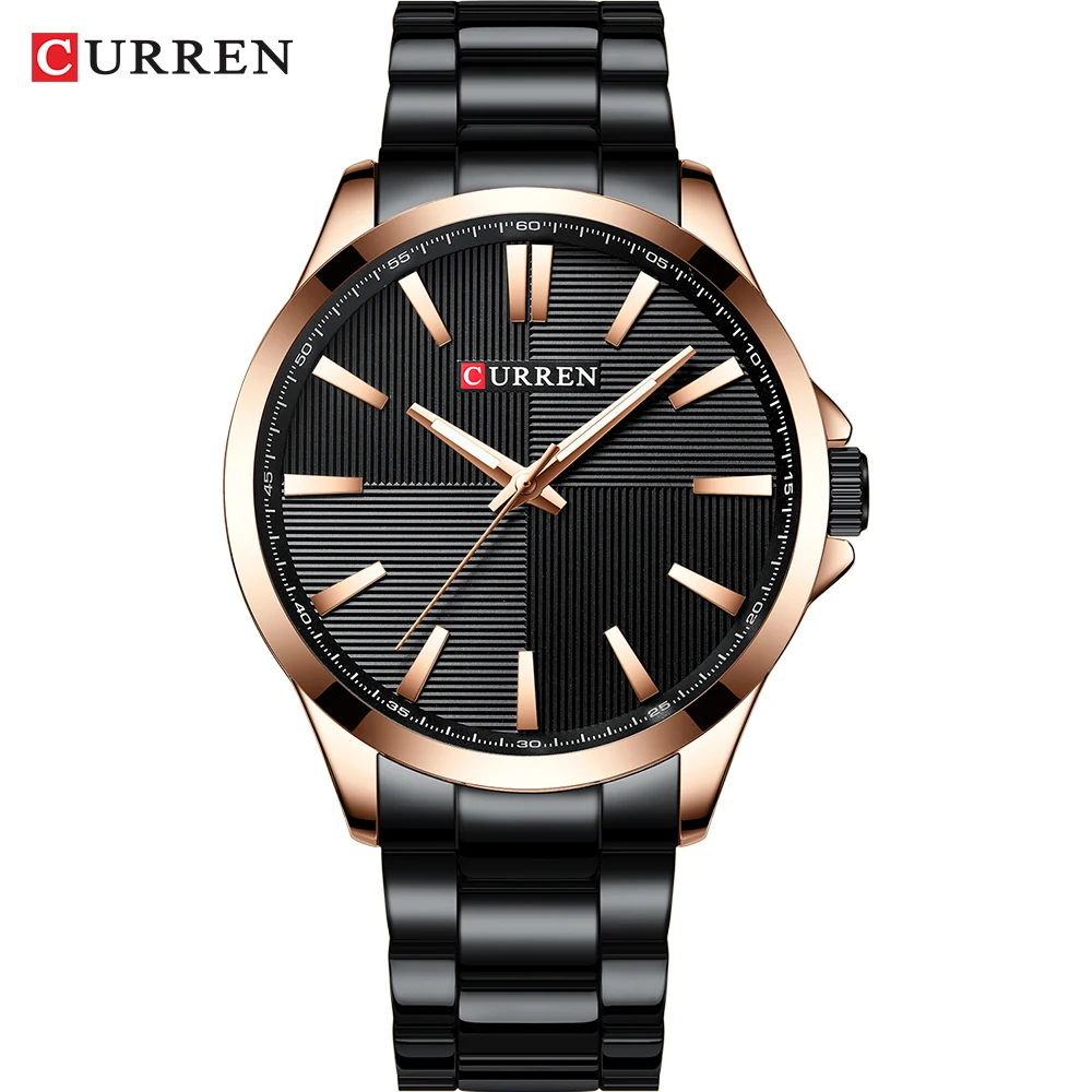 Топ бренд класса люкс CURREN новые мужские часы Модные кварцевые наручные из