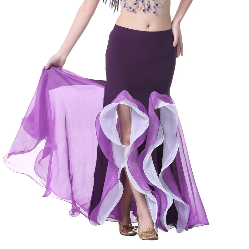 2018 High Quality Sexy Cheap Chiffon Belly Dance Skirt for Women Belly Dancing Costume Skirts 9 Colors Belly Dance Skirt
