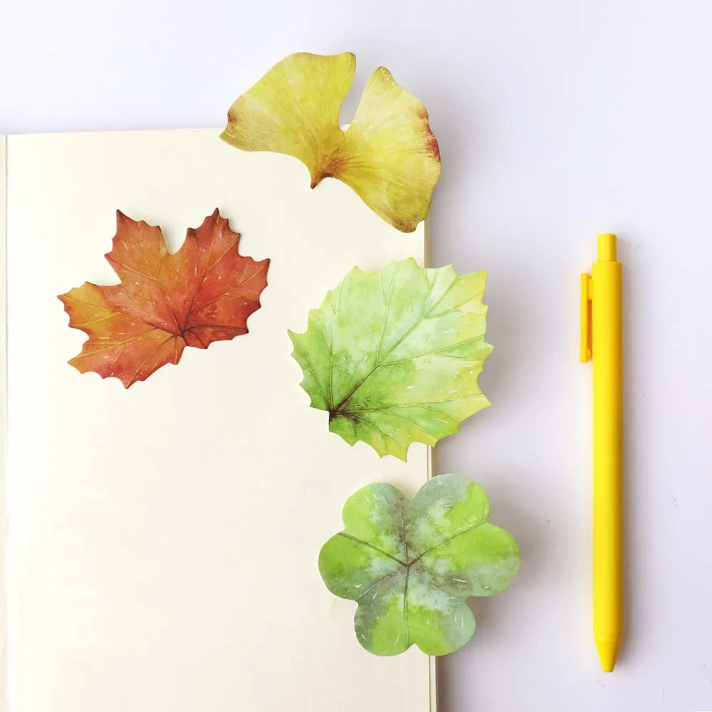 

30pcs/lot Colorful Leaves Shape Memo Pad Diy Post It Kawaii Notebook Blank Notepad Traveler's Note Notepad Cute Sticky Notes