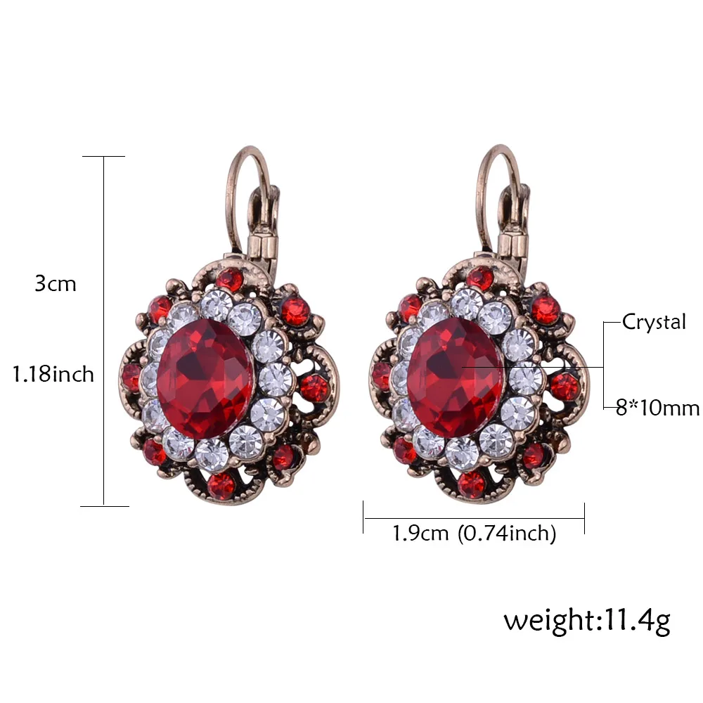 Crystal Clip on Earring Ear Cuff Antique Gold-Color Rose Flower Female Clip Earrings Women Girls Brincos Jewelry ear clip earrings clip earrings