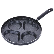 Heart-Shaped Non-Stick Frying Pan Four-Hole For Eggs Ham Pan Cake Maker No Oil-Smoke Breakfast Grill Pan Cooking Pot Multifunc