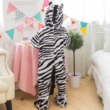 Photography Kid Boys Girls Party Clothes Pijamas Flannel Pajamas Child Pyjamas Hooded Sleepwear Cartoon Animal zebra Cosplay