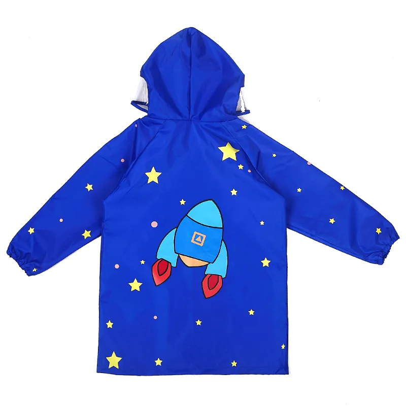 Детская непромокаемая куртка из полиэстера с героями мультфильмов; непромокаемая куртка для мальчиков и девочек; дышащая дождевик - Цвет: Blue