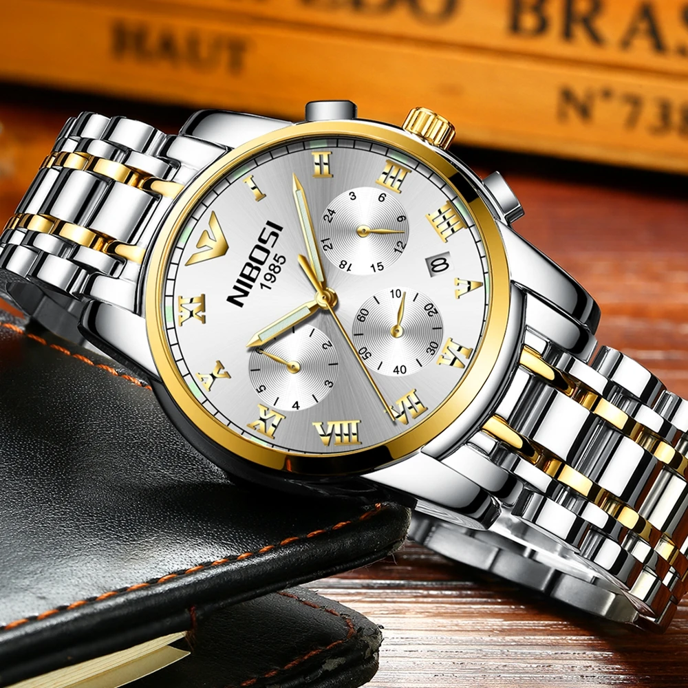 Cena Relogio Masculino NIBOSI luksusowa marka sport analogowe zegarek wyświetlacz data męska biznes kwarcowy zegarek zegarka mężczyzna zegarka zegar
