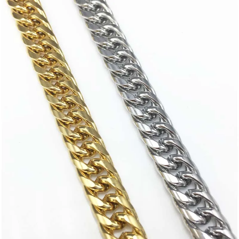 10pcs Gold Chain For Men Hip Hop Jewelry Stainless Steel Curb Chain DIY For Necklace Jewelery Chain