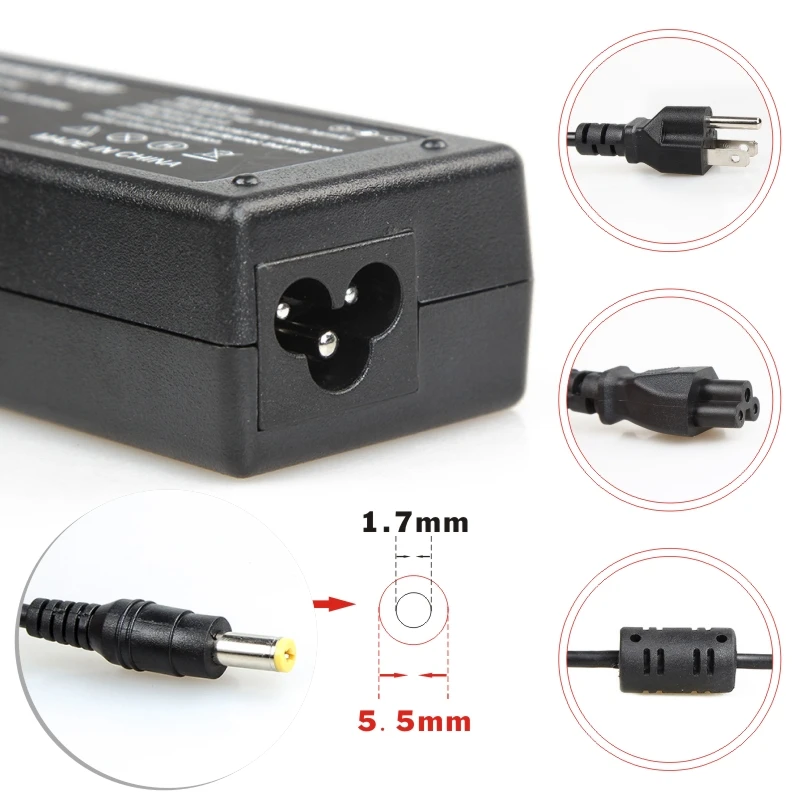 FDBRO Зарядное устройство Питание 19 V 3.42A 5,5*1,7 ноутбук AC Мощность адаптер для Тетрадь ACER Aspire One AOA110 AOA150 ZG5 ZA3 Serise