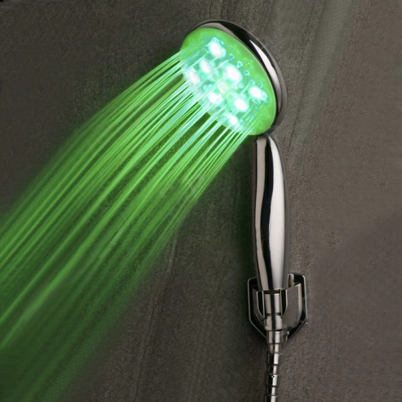 BAKALA Water Saving Colorful LED Light Bath Shower head Hand Held Bathroom Shower Head Filter Nozzle QY-1007