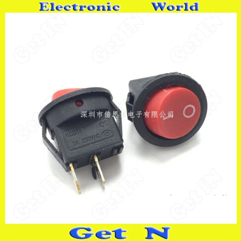 20pcs High Quality 3A/250V 15mm Rocker Switches 3Pins 3Files Round Power Button Switch Red Black | Обустройство дома