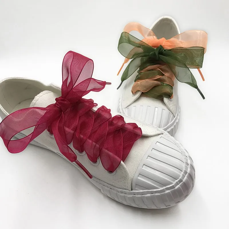 BSAID 1 пара ленты женская обувь шнурки, 110 см Шелковый Атлас шнурки, Модные прозрачные шелковые спортивные туфли со шнурками кружево