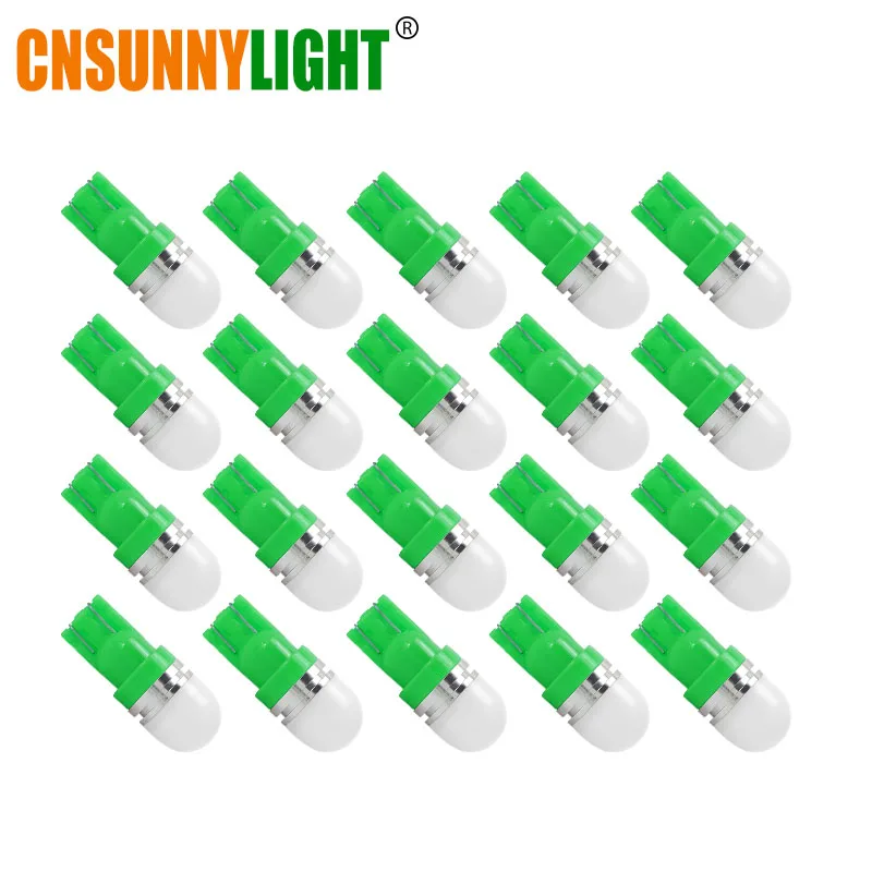 CNSUNNYLIGHT 20 шт Высокое качество T10 W5W светодиодный Боковая Ширина номерного знака Лампа поворота зазор сигнала лампы стоп сигнала ствол для чтения - Испускаемый цвет: Зеленый