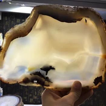 

About 900g artistic conception value natural seaweed agate slice reiki healing crystals gemstone mat as gift for home decoration