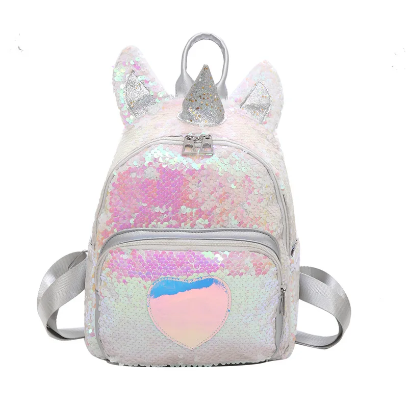 

Women Sequined Fashion Cute Pony Unicorn Backpack Large Capacity Female Backpack School Bag for Teenage Girl Travel Bag Bagpack