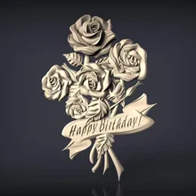 3d STL модель для ЧПУ маршрутизатор гравер резной станок рельеф Artcam Aspire "с днем рождения" ЧПУ файлы(ES