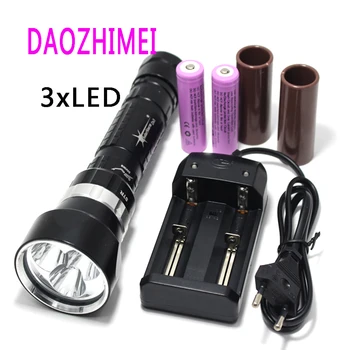 

Waterproof Underwater Diving diver XM-L2 T6 led Flashlight Lamp white light 18650 26650 rechargeable battery Torch