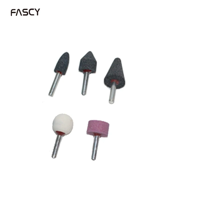 5pcs Mounted Stone Point Abrasive Grinding Wheels Bit Set for Dremel Rotary Tools 6mm Dia Shank