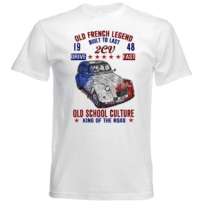 Vintage-French-Car-Citroen-2CV-New-Cotton-T-Shirt-Men-s-Summer-Short-Sleeve-Tee-Classic