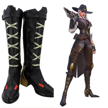

Hot Game OW Ashe Cosplay Shoes Ashe Elizabeth Caledonia Women Girls High Boots Adult Halloween Cosplay Props Shoes Custom Made