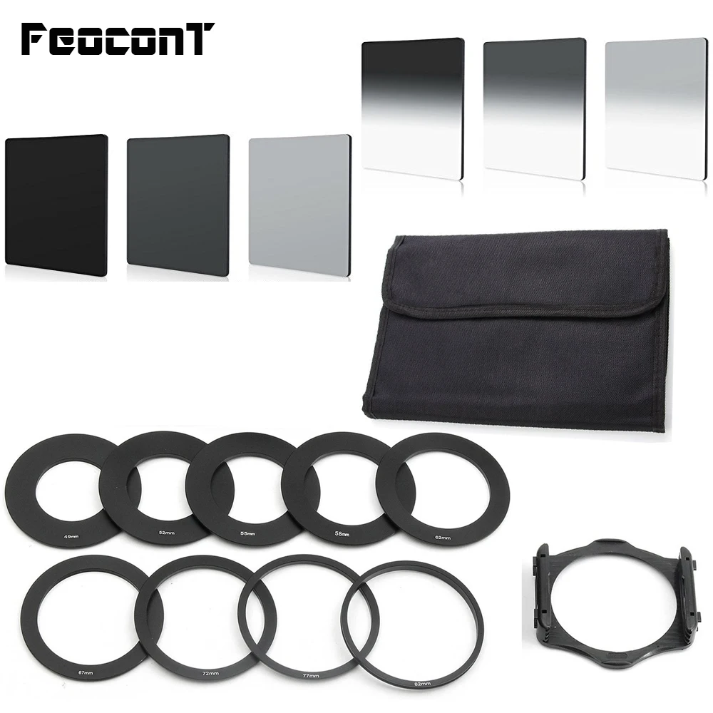 

9Size Metal Adapter Ring 6 Cokin P Series Filter Set ND2 ND4 ND8 G ND2 4 8
