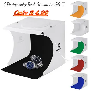 

20CM *20CM 8 Mini Foldable Studio Difuse Softbox Light Box With Led Light Black White Photography Background Photo Studio Box