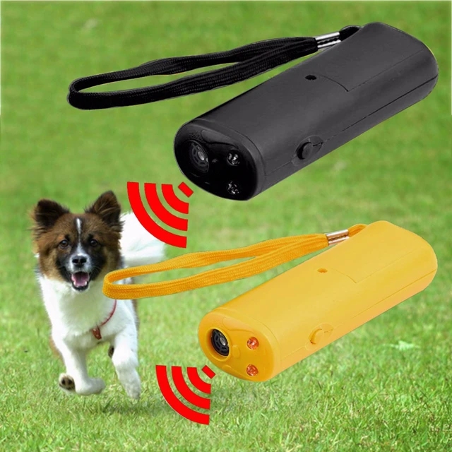 Silbato repelente para perros, dispositivo de entrenamiento antiladridos,  LED ultrasónico, 3 en 1 - AliExpress
