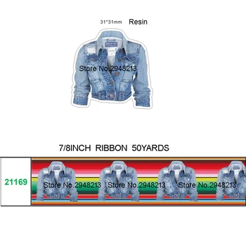

printed cartoon coat grosgrain ribbon and resin sets 7/8inch 50yard ribbon and 50pcs resin 1sets REB420