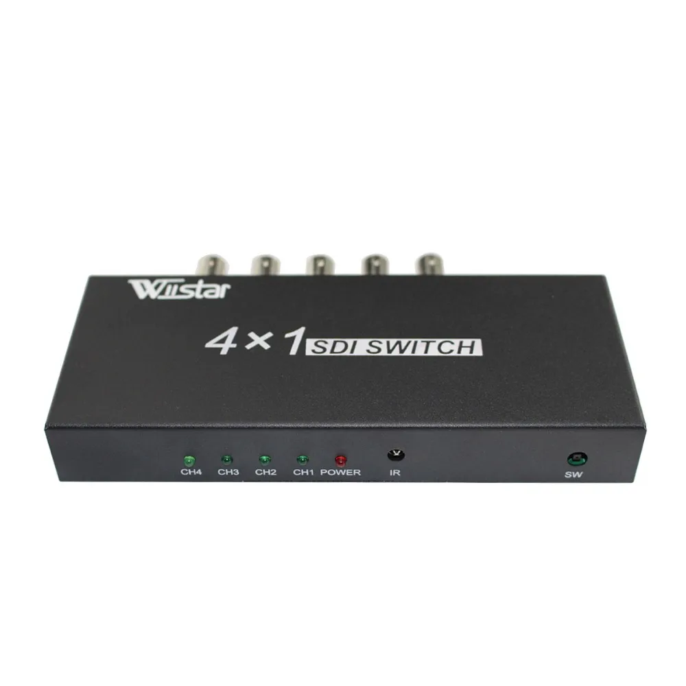 Wiistar переключатель SDI 4x1 концентратор видео 4 в 1 Выход конвертер для 3G HD SD монитор