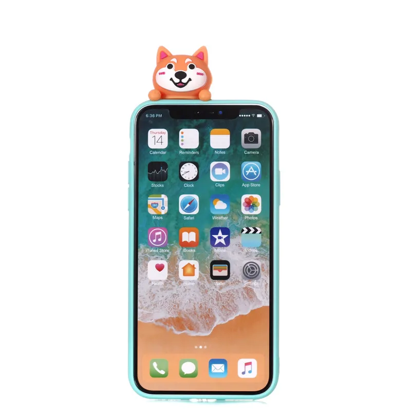 3D Мягкий Силиконовый ТПУ чехол для iPhone 11 Pro X XR XS Max прекрасная панда кошка собака Телефон с единорогом чехол для iPhone 6 6S 7 8 Plus 5 5S SE