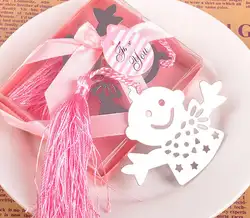 30 шт. серебристый Нержавеющая сталь розовый/синий милый ребенок Закладки для свадьбы Baby Shower для вечеринки, дня рождения пользу подарок