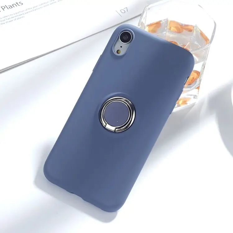 Обновленный жидкий силиконовый чехол-держатель для Xiaomi mi 9 mi 9 Red mi Note 7 Pro с кольцом-подставкой противоударный чехол мягкий чехол - Цвет: Gray