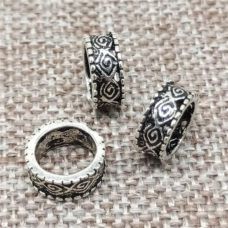 

5 Pieces of 925 Sterling Silver Spiral Beads Large Hole 6.5mm for Bracelet
