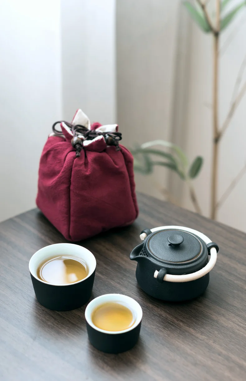 TANGPIN черная посуда керамическая чайник с 2 чашками gaiwan чайные наборы портативный дорожный чайный набор Посуда для напитков