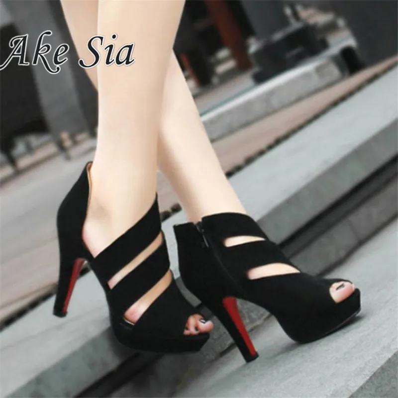 HOT 2019 Sandalia Feminina Summer Gladiator High heels Peep Toe sandals casual shoes woman Waterproof platform sandals F245