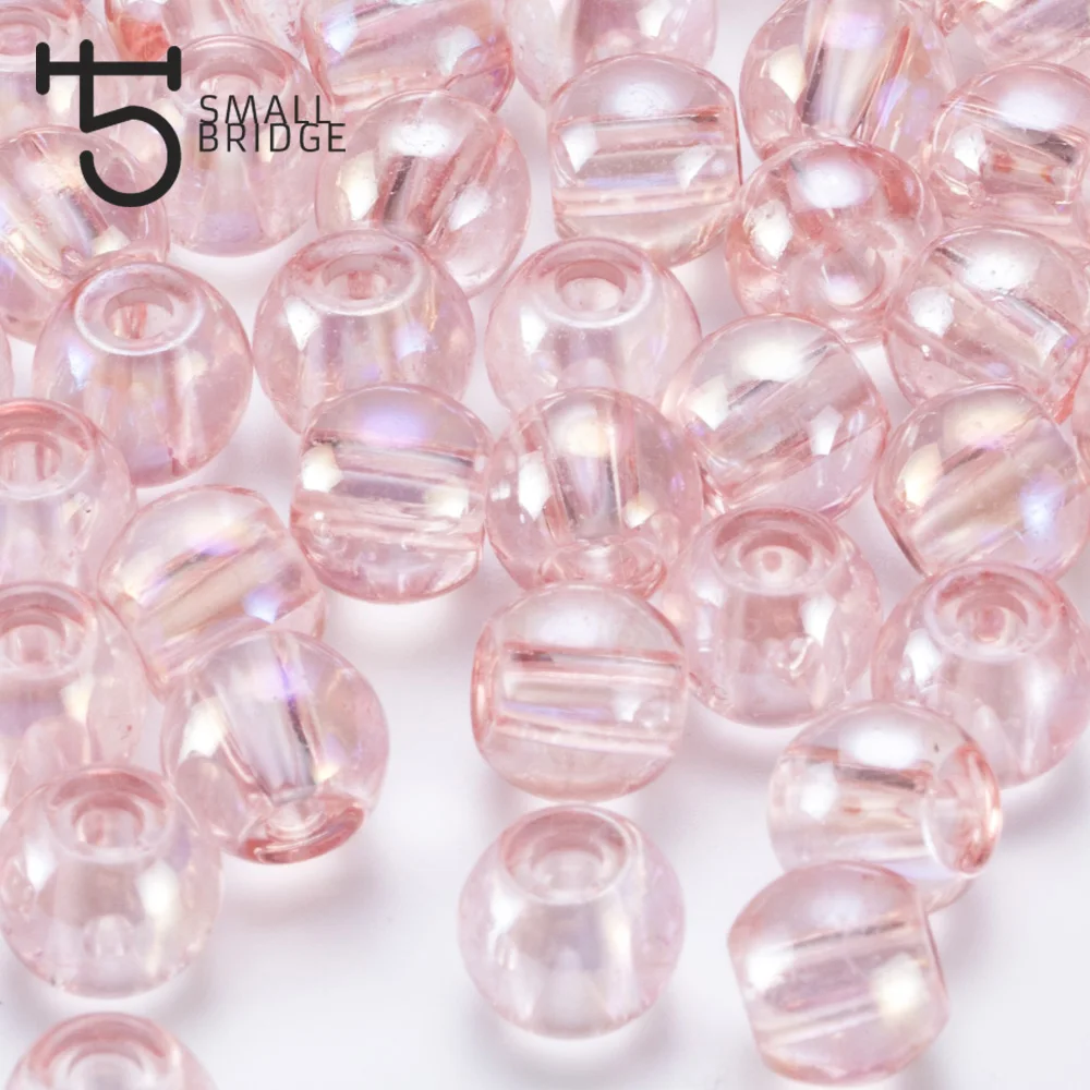 

10mm Austria Pink Glass Big Hole Beads for Jewelry Making Women Bracelet Diy Perles Smooth Round Crystal Beads Wholesale Y604