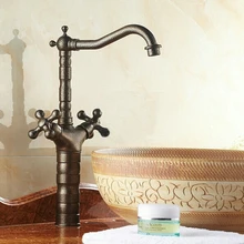 Две ручки античная римская бронзовая отделка смесители для кухни кран для раковины кран для умывальника FES-6447